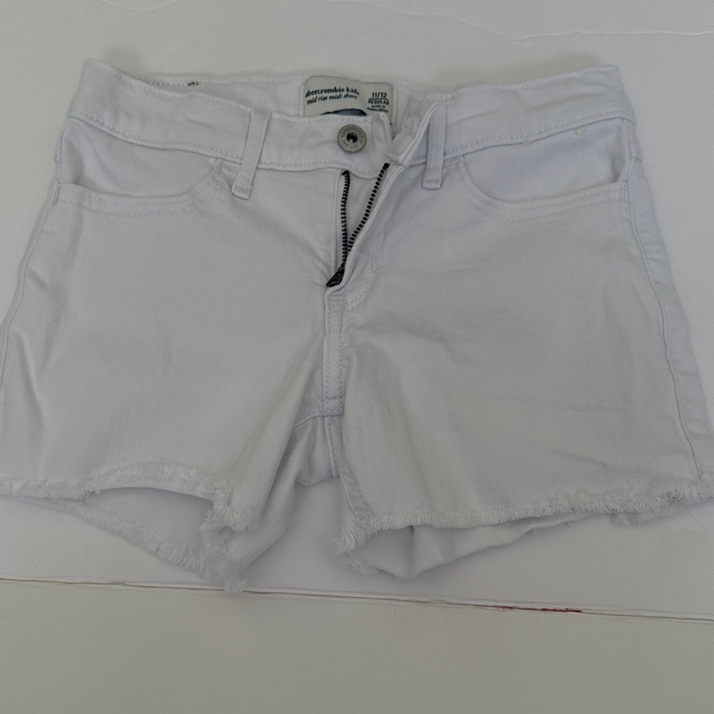 A&F Girl’s  White Denim Shorts